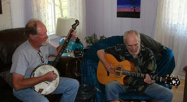 Dr. Herndon jamming with Merle Haggard.